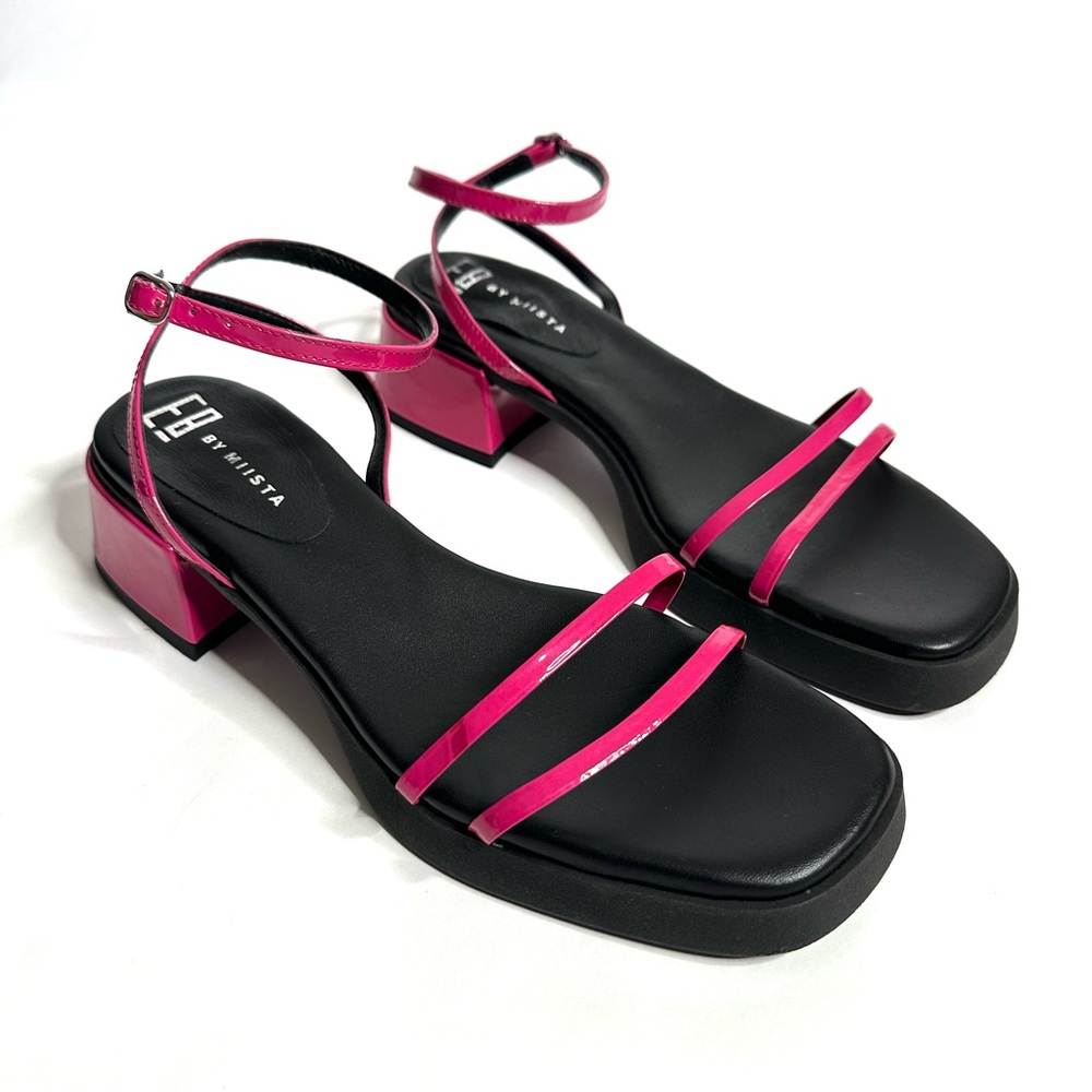 E8 by Miista Rosalyn Sandals Womens US 9.5 EU 40 Strappy Hot Pink Leather NWOB